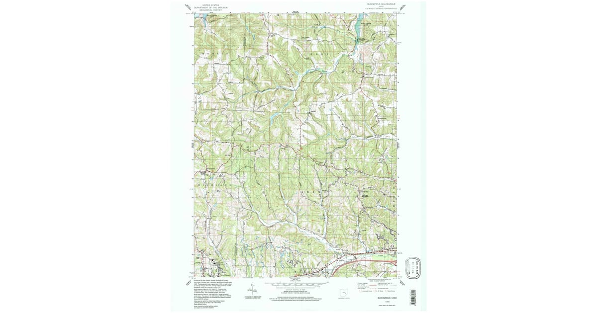 Brumsey Python Ohio Map 1994 Map of Bloomfield, Guernsey County, OH — High-Res | Pastmaps