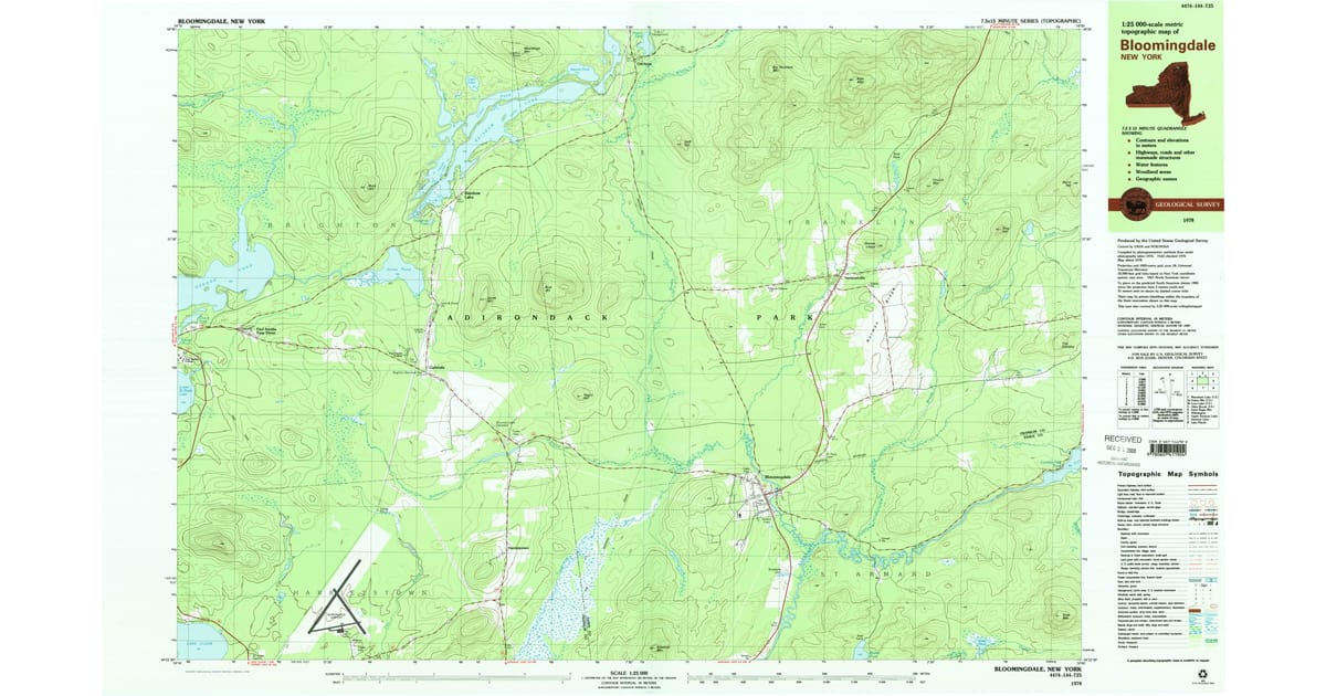 1978 Map of Bloomingdale, Franklin County, NY — High-Res | Pastmaps