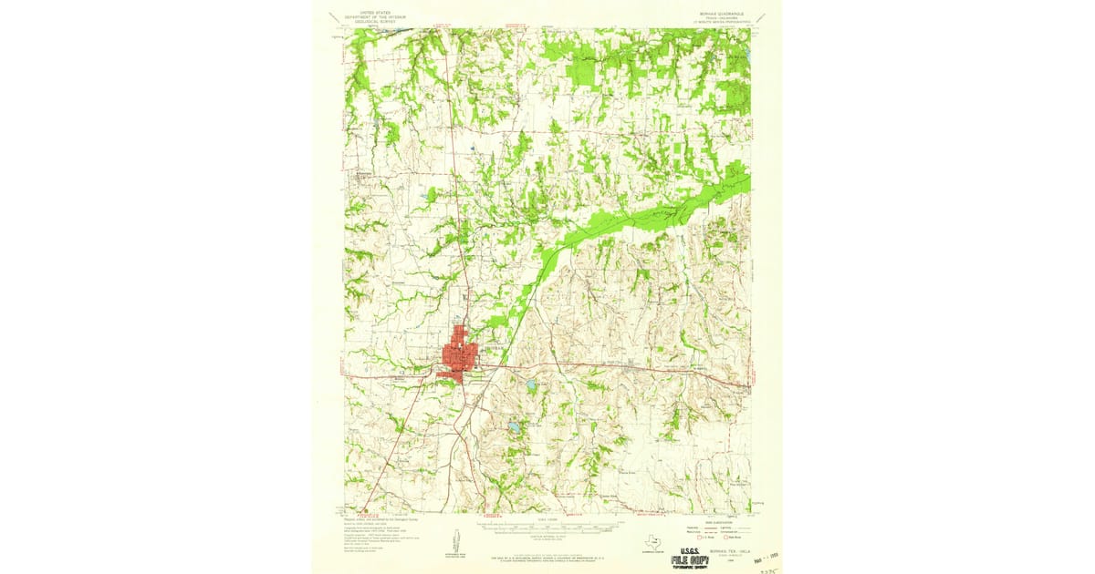 1958 Map of Bonham, TX — High-Res | Pastmaps