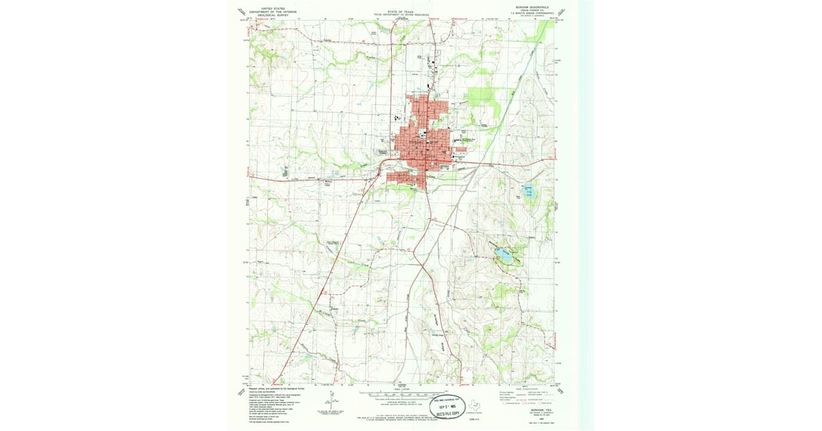 1984 Map of Bonham, TX — High-Res | Pastmaps