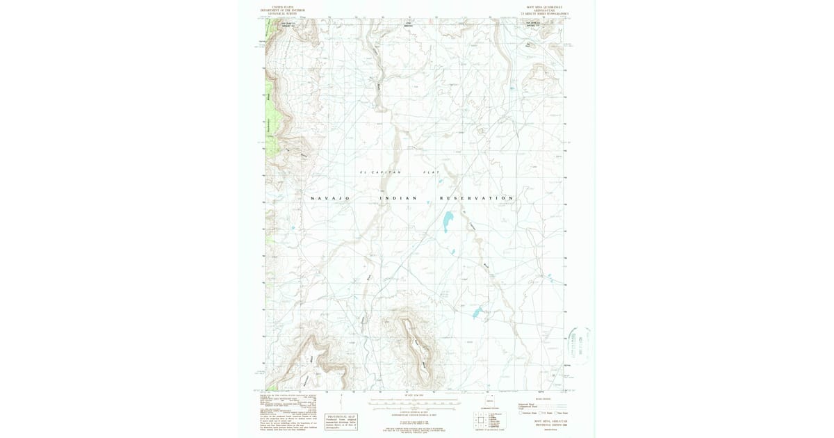 1988 Map of Boot Mesa, Navajo County, AZ — High-Res | Pastmaps