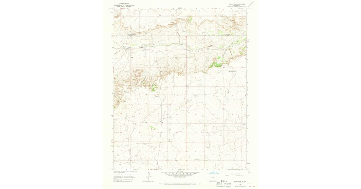1966 Map of Borica SW, De Baca County, NM — High-Res | Pastmaps