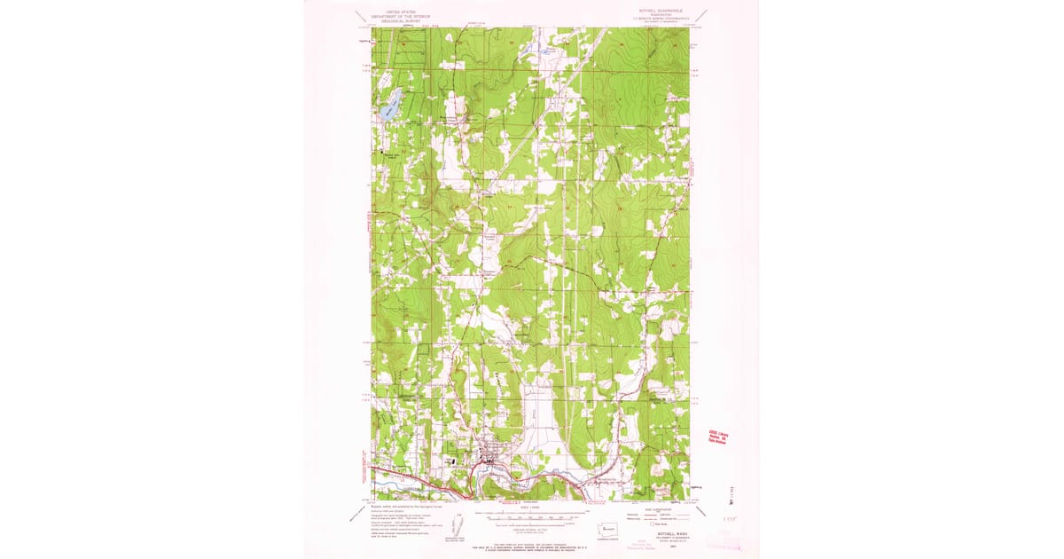 1953 Map of Bothell, WA — High-Res, 1963 Print | Pastmaps