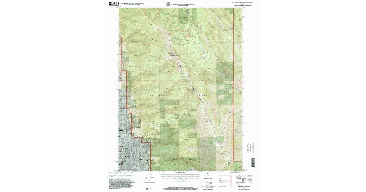 1998 Map of Bountiful Peak, Davis County, UT — High-Res | Pastmaps