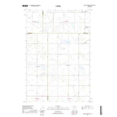 2017 Map of Bowdle-Hosmer Lake, 2017 Print