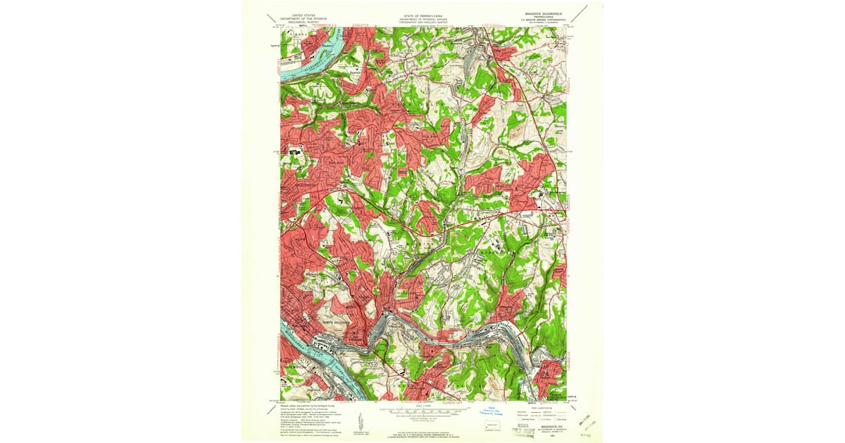 1960 Map of Braddock, PA — High-Res | Pastmaps