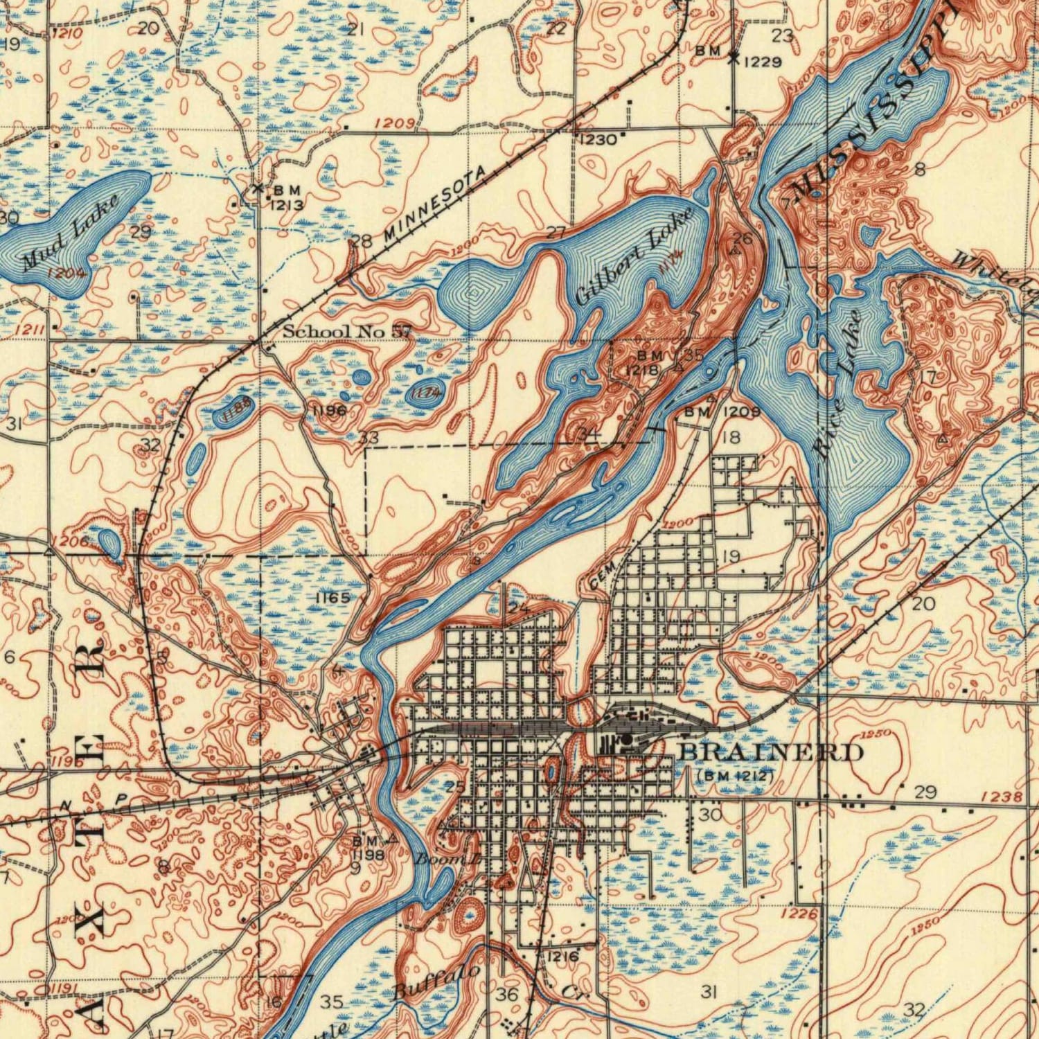 1915 Map of Brainerd, MN — High-Res | Pastmaps
