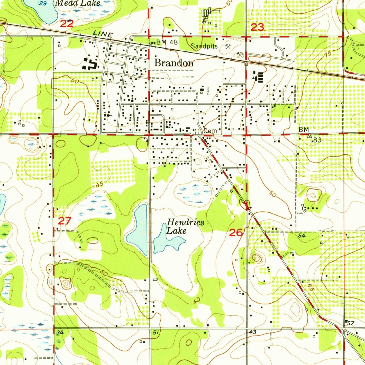 1956 Map of Brandon, FL — High-Res | Pastmaps, image size:1500x1500