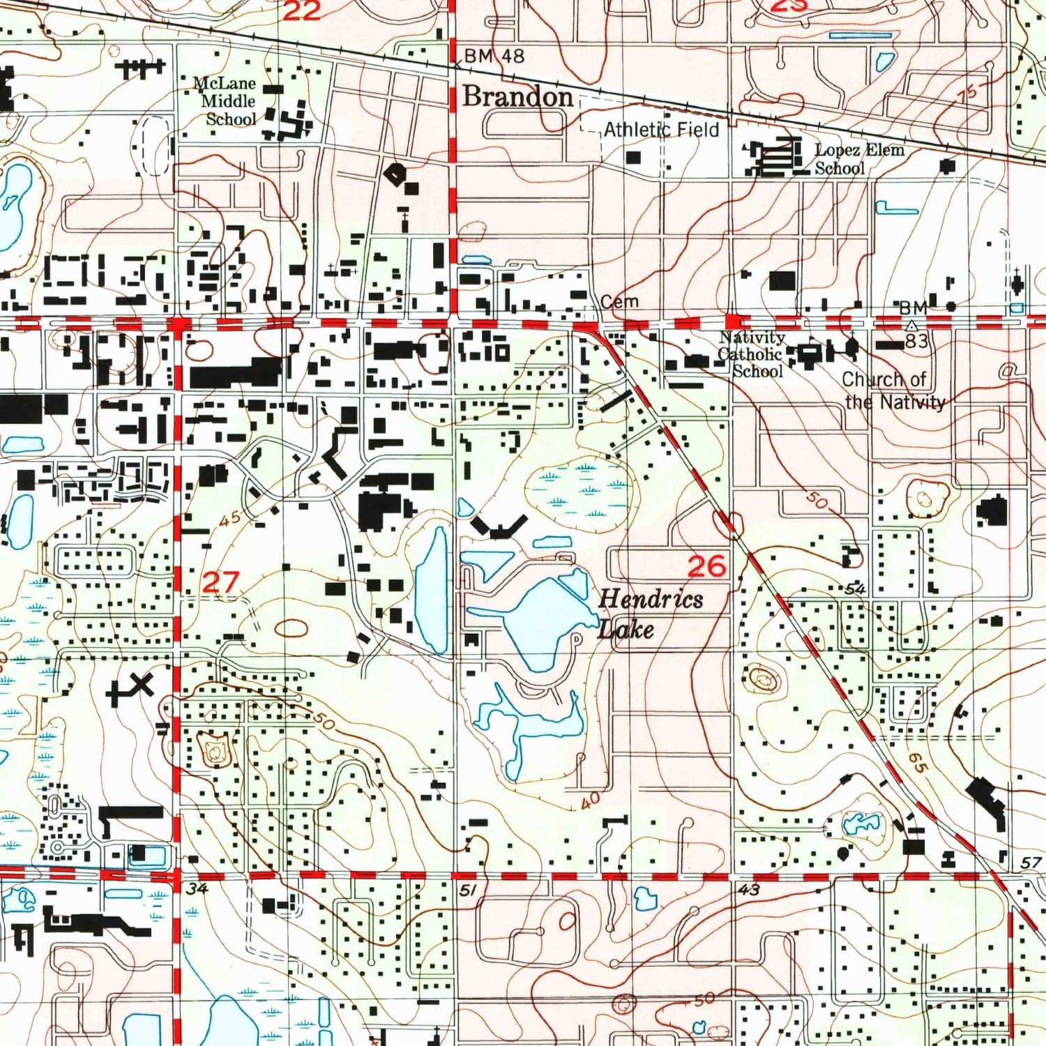 1999 Map of Brandon, FL — High-Res | Pastmaps, image size:1500x1500