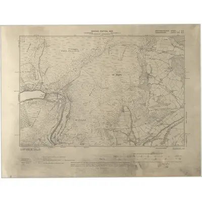 1902 Map of Brecknockshire I.SE, 1905 Print