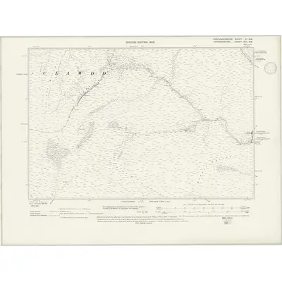 1904 Map of Brecknockshire III.SW, 1946 Print