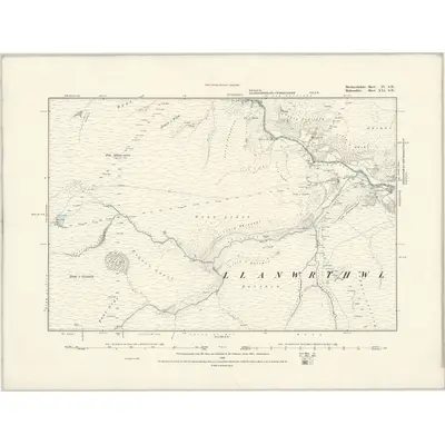 1887 Map of Brecknockshire IV.SW, 1888 Print