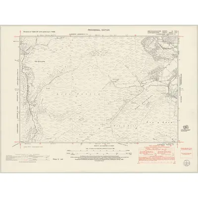 1948 Map of Brecknockshire IX.NE, 1953 Print