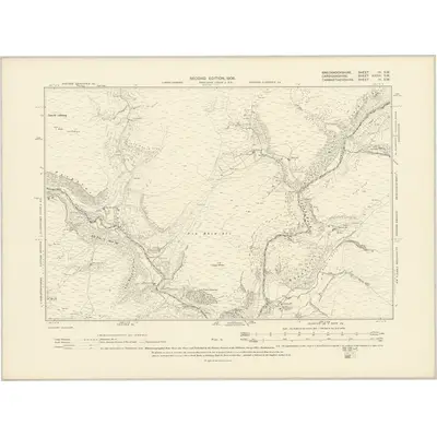 1904 Map of Brecknockshire IX.SW, 1906 Print