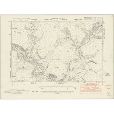 1948 Map of Brecknockshire IX.SW, 1953 Print