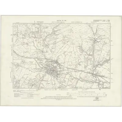 1914 Map of Brecknockshire L.NW, 1921 Print
