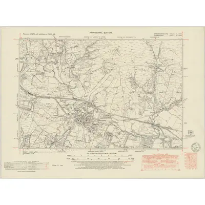 1948 Map of Brecknockshire L.NW, 1951 Print