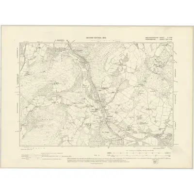 1902 Map of Brecknockshire V.NW, 1905 Print