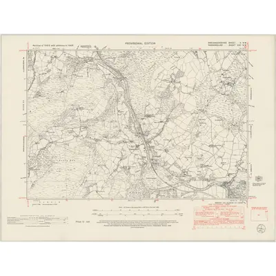 1948 Map of Brecknockshire V.NW, 1953 Print