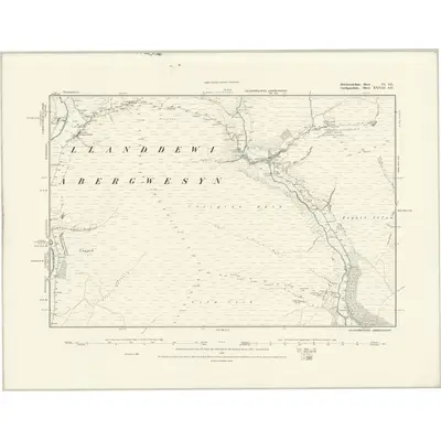 1887 Map of Brecknockshire VI.SE, 1888 Print