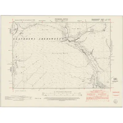 1948 Map of Brecknockshire VI.SE, 1953 Print