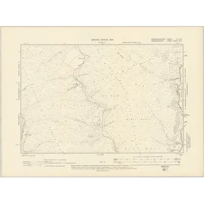 1904 Map of Brecknockshire VI.SW, 1905 Print