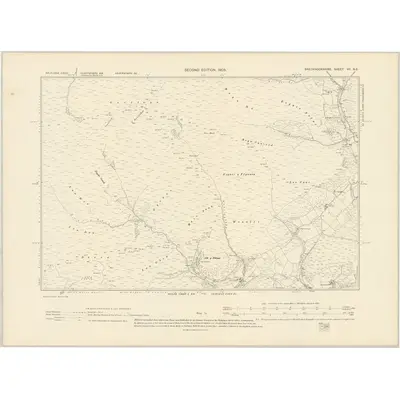 1904 Map of Brecknockshire VII.NE, 1905 Print