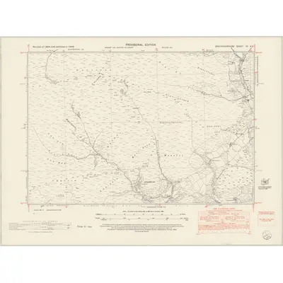 1948 Map of Brecknockshire VII.NE, 1953 Print