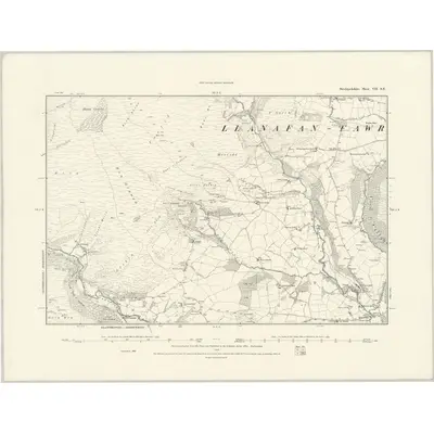 1887 Map of Brecknockshire VII.SE, 1888 Print