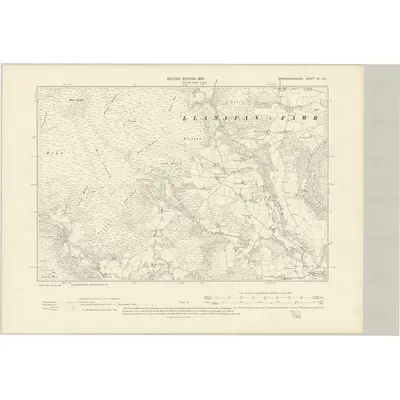 1904 Map of Brecknockshire VII.SE, 1905 Print