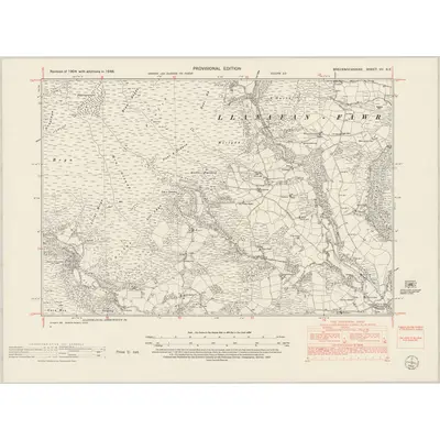 1948 Map of Brecknockshire VII.SE, 1953 Print