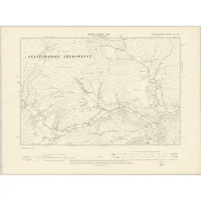 1903 Map of Brecknockshire VII.SW, 1905 Print