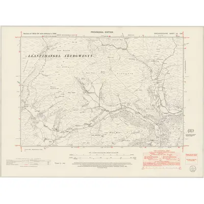 1948 Map of Brecknockshire VII.SW, 1953 Print