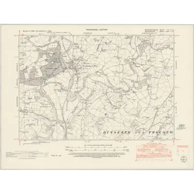 1948 Map of Brecknockshire VIII.NE, 1953 Print