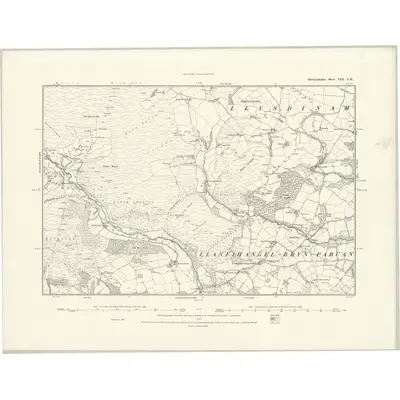 1887 Map of Brecknockshire VIII.NW, 1888 Print