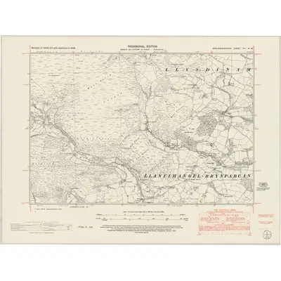 1948 Map of Brecknockshire VIII.NW, 1953 Print