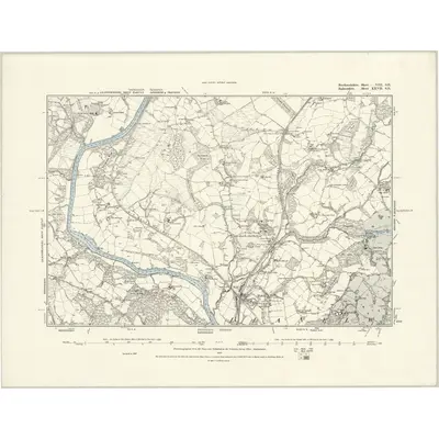 1887 Map of Brecknockshire VIII.SE, 1888 Print