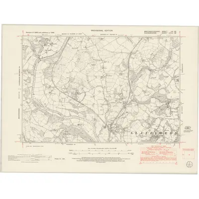 1948 Map of Brecknockshire VIII.SE, 1953 Print