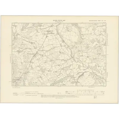 1902 Map of Brecknockshire VIII.SW, 1905 Print