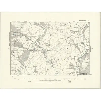 1887 Map of Brecknockshire X.NE, 1888 Print