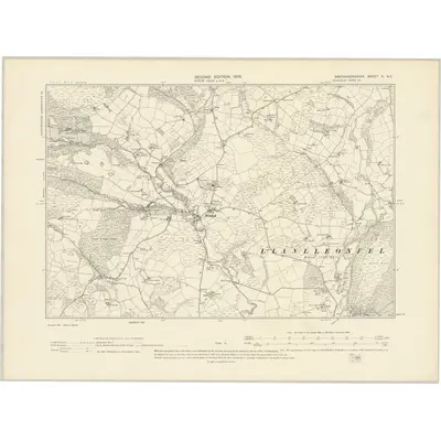 1903 Map of Brecknockshire X.NE, 1905 Print