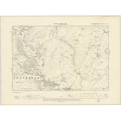 1903 Map of Brecknockshire X.SW, 1905 Print