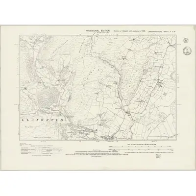 1938 Map of Brecknockshire X.SW, 1943 Print