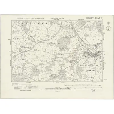 1938 Map of Brecknockshire XI.NE, 1943 Print
