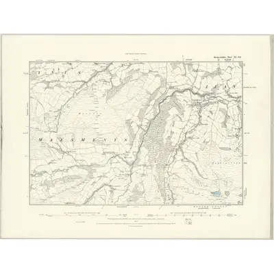 1887 Map of Brecknockshire XI.SE, 1888 Print