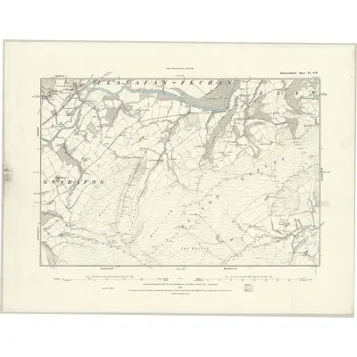 1887 Map of Brecknockshire XI.SW, 1888 Print