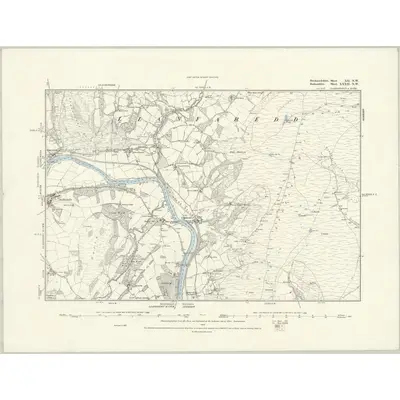 1887 Map of Brecknockshire XII.NW, 1888 Print