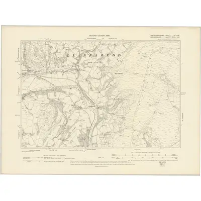 1903 Map of Brecknockshire XII.NW, 1905 Print