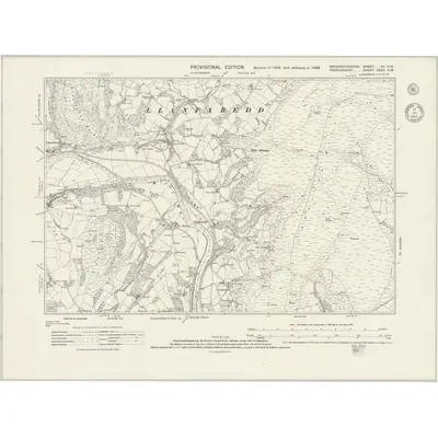 1938 Map of Brecknockshire XII.NW, 1943 Print