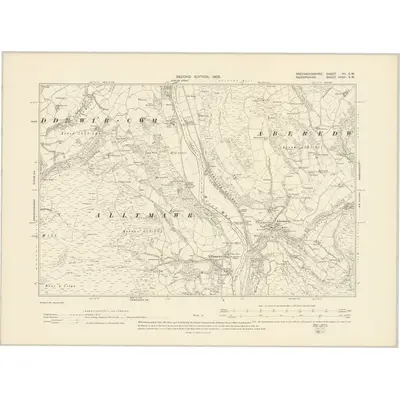 1903 Map of Brecknockshire XII.SW, 1905 Print